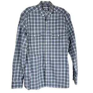 Lacoste Mens Button Down Shirt Size 40 Plaid Long Sleeve Classic Fit